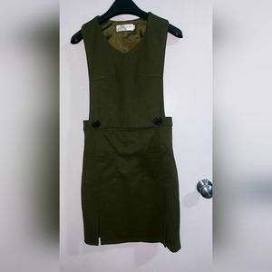 Vintage Korean 2 Piece Set - Olive Green Monochrome Skirt and Top